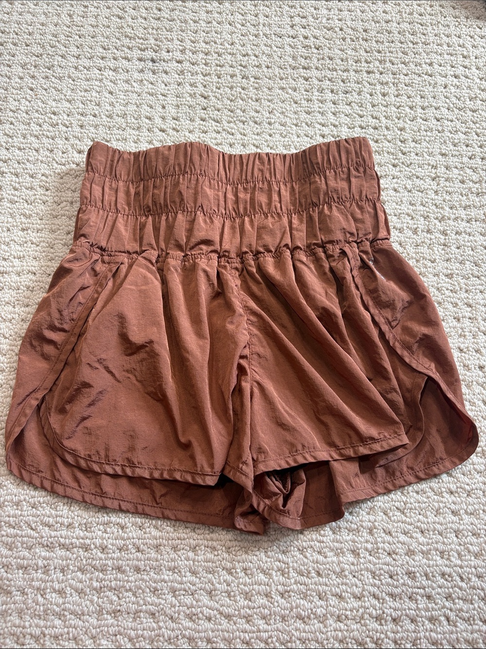 FP Movement by Free People Smocked Waist Rusty Copper Athletic Shorts